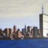 World Trade Center 1982 - Acrylic On Canvas Paintings - By Richard Rosenberg, Realistic Painting Artist