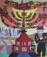 Judaica - Menorah - Acrylic On Canvas