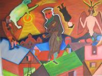 Judaica - Fiddler - Acrylic On Canvas