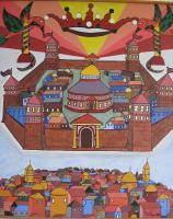 Judaica - The First Temple - Acrylic On Canvas