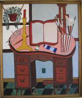 The Studio - Acrylic On Canvas Paintings - By Richard Rosenberg, Pop Art Painting Artist