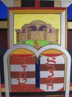 Judaica - The Ten Commandments - Acrylic  Oil On Canvas