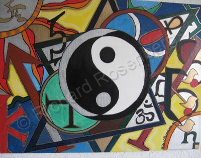 Abstract - Ying And Yang - Acrylic  Oil On Canvas