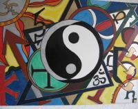 Ying And Yang - Acrylic  Oil On Canvas Paintings - By Richard Rosenberg, Abstract Painting Artist