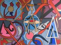 Untitled - Acrylic  Oil On Canvas Paintings - By Richard Rosenberg, Abstract Painting Artist