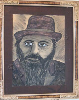 Judaica - Bal Shem Tov - Charcoal On Paper