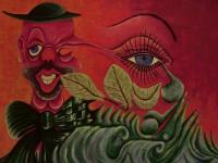Clown - Oil On Canvas Paintings - By Joelle Chalin, Figuratif Painting Artist