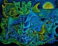 Water Fun Day - Oil On Canvas Paintings - By Joelle Chalin, Figuratif Painting Artist