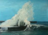 Big Wave - Colors Paintings - By Louis Loo, Impressionism Painting Artist