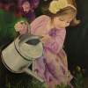 Girl With A Watering Can - Oil Paint Paintings - By Louis Loo, Realism Impressionism Painting Artist