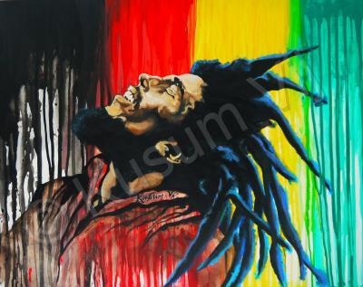 Portraits - Bob Marley Soul Rebel - Acrylics