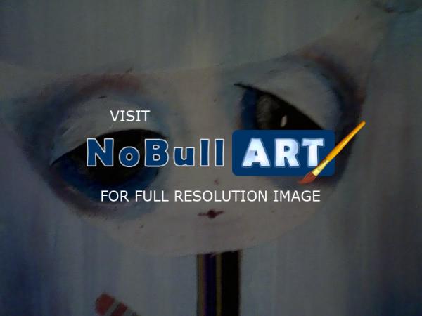 Bright Eyes - Bright Blue Eyes - Mixed Media Acrylic Painting