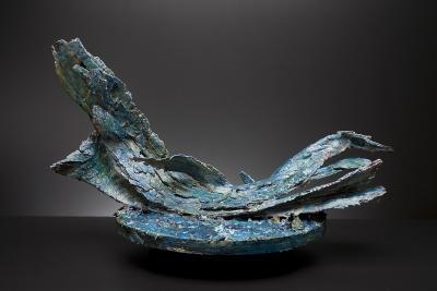 Sculpture - Melding Waters  20W X 12D X 12H - Woodpaint