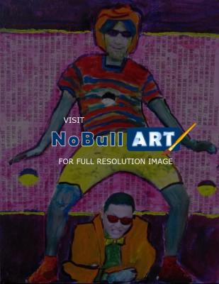 Gst-2 - Gangnam Style V - Mixed Media With Acryic On Can
