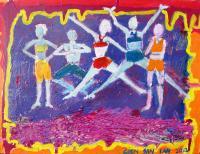 Beach Party - Acrylic On Canvas Paintings - By Gien San Tan, Figurative Painting Artist