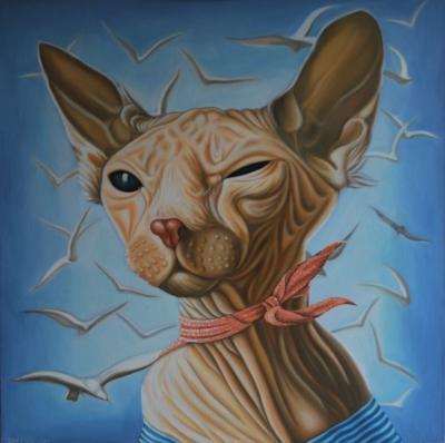 Time - Captain Sphynx - Oil On Linen