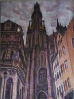 Antwerpen - Oil Pastel Paintings - By Varvara Varvara, Modern Impresionism Painting Artist