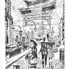 China Town In Antwerpen - Ink Printmaking - By Varvara Varvara, Abstract Printmaking Artist