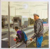 Refugees - Sunrise In Calais - Oil On Linen