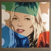 Kate Moss - Oil On Linen Paintings - By Varvara Varvara, Pop-Art Painting Artist