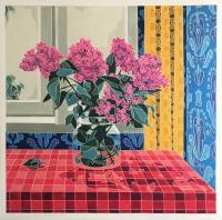 Still Life With Lilac - Oil On Linen Paintings - By Varvara Varvara, Pop-Art Painting Artist
