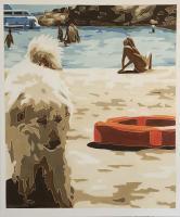 The Beach - Oil On Linen Paintings - By Varvara Varvara, Abstract-Figurative Painting Artist
