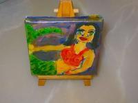 Mini Mermaid - Miniature Mermaid Sea Goddess Painting - Acrylic