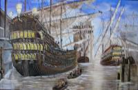 Ships - Gallion - Oil On Canvas