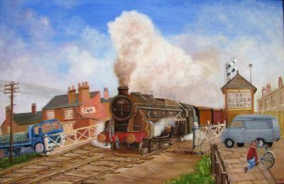 Trains - Stean Train 2 - Oil On Canvas
