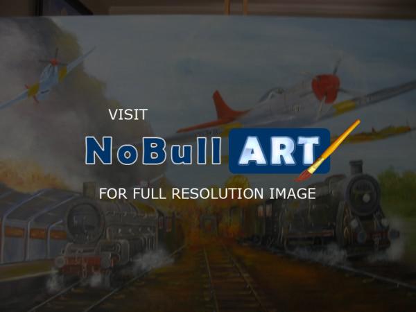 Trains - Steam Train 3 - Oil On Canvas
