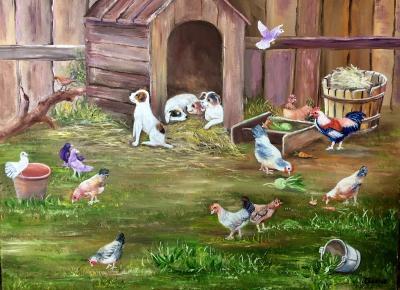 Farmyard - 345 - Oil On Canvas