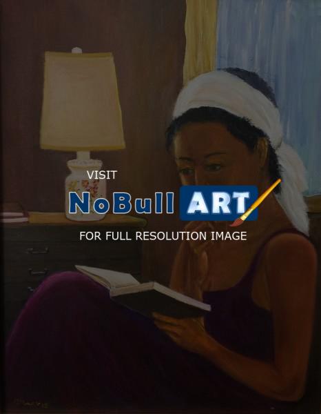 People - Night Study - Oil On Canvas