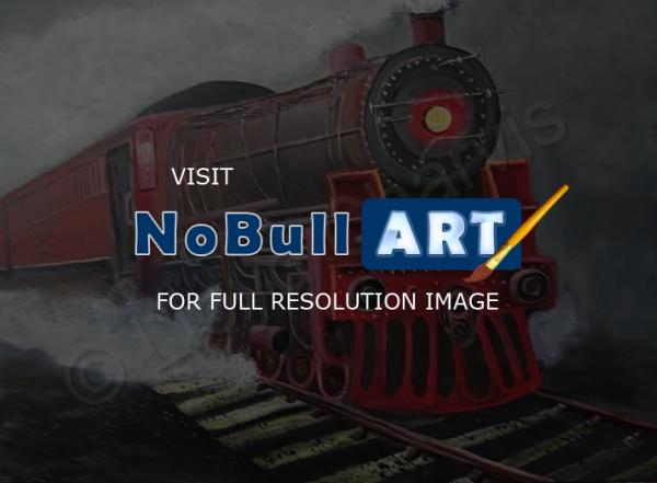 Trains - Night Train - Oil On Canvas