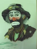 Clown1 - Soft Pastel Paper Paintings - By Gregory Rumplik, Freehand Painting Artist