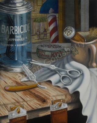 Still Life - Joes Barber Shop - Oil On Canvas