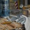Joes Barber Shop - Oil On Canvas Paintings - By Robert Goldsberry, Realism Painting Artist