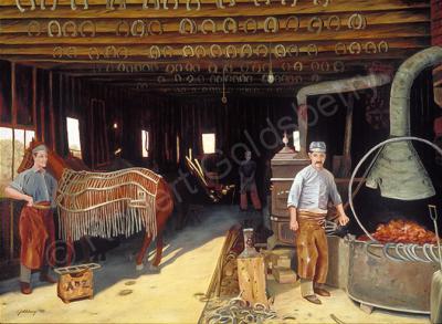 Equine - Blacksmith And Farrier - Oil On Canvas