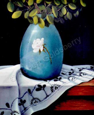 Still Life - The Rose Vase - Oil On Canvas