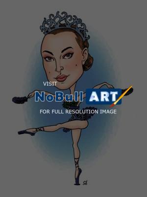Caricature - Natalie Portman - Ink Line With Photoshop Color
