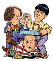 Caricature - The Three Stooges - Ink Line With Photoshop Color