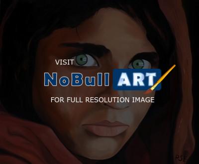 People - Afghan Girl - Oil On Canvas