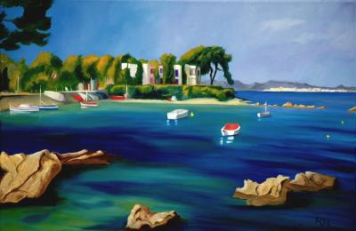 Seaside - Port De Lolivette - Oil On Canvas