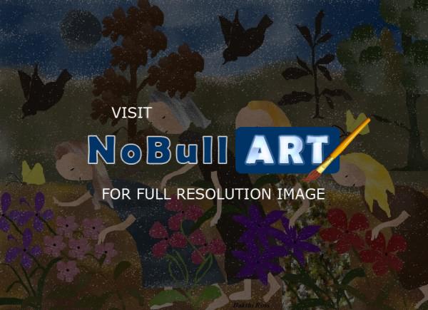 Digital Collage - Flowers In The Garden - Digital Collage