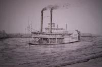 Old Riverboat - Ink Drawings - By Richard Hall, Ink Drawings Drawing Artist