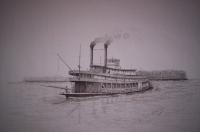 Missippi Riverboat - Ink Drawings - By Richard Hall, Ink Drawings Drawing Artist