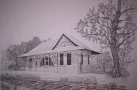 Old Railroad Depot - Ink Drawings - By Richard Hall, Ink Drawings Drawing Artist
