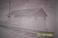 Railroad Art - Railroad Depot - Pencil  Paper