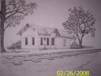 Orfordville Depot - Ink Drawings - By Richard Hall, Ink Drawings Drawing Artist