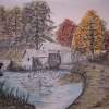 The Old Mill - Mixed Media Drawings - By Richard Hall, Ink Drawings Drawing Artist