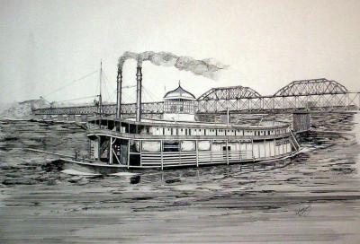 Riverboats - Riverboat Keokuk - Ink